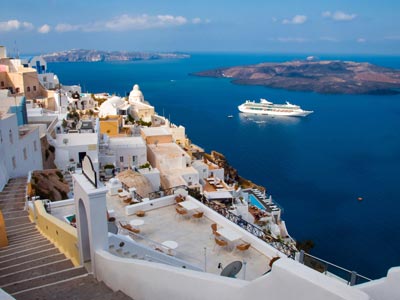 sea view of oia in santorini in cyclades SMALL